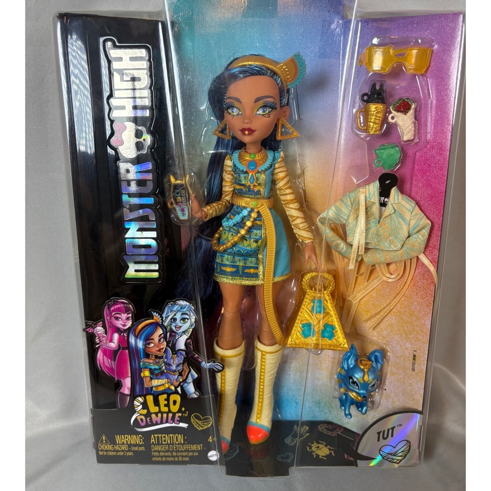Monster High Cleo De Nile G3 Doll w/ Pet Tut, Accessories HHK54 Mattel New